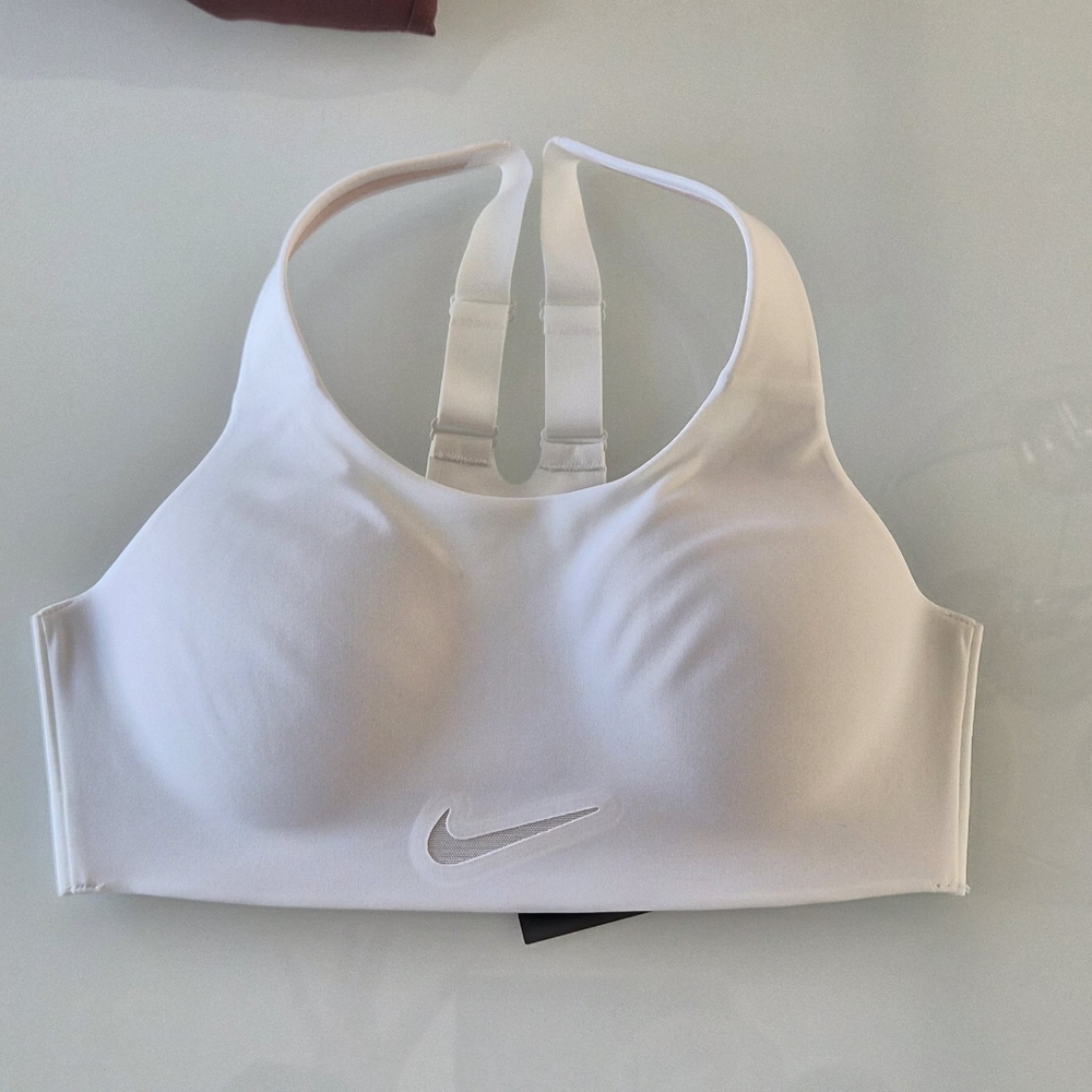 Nike Rival Dri Fit Women's White Sports Bra XS Training FQ7387100
